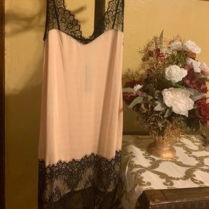Baby Pink and black lace Camisole{Poof Apparel} M
